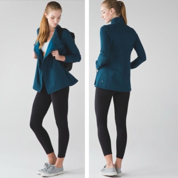 Lululemon Coast Wrap II Stretch Cotton Pockets French Terry Jacket Thumbholes 6 - Picture 5 of 16